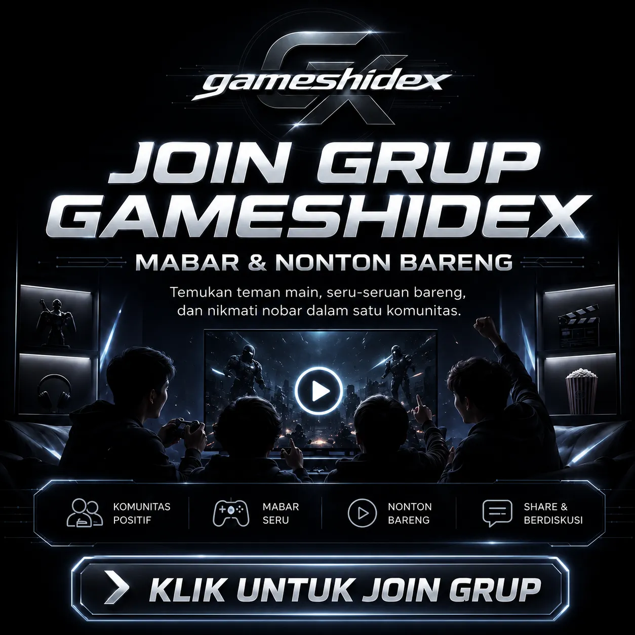 Join Grup Gameshidex — mabar dan nonton bareng